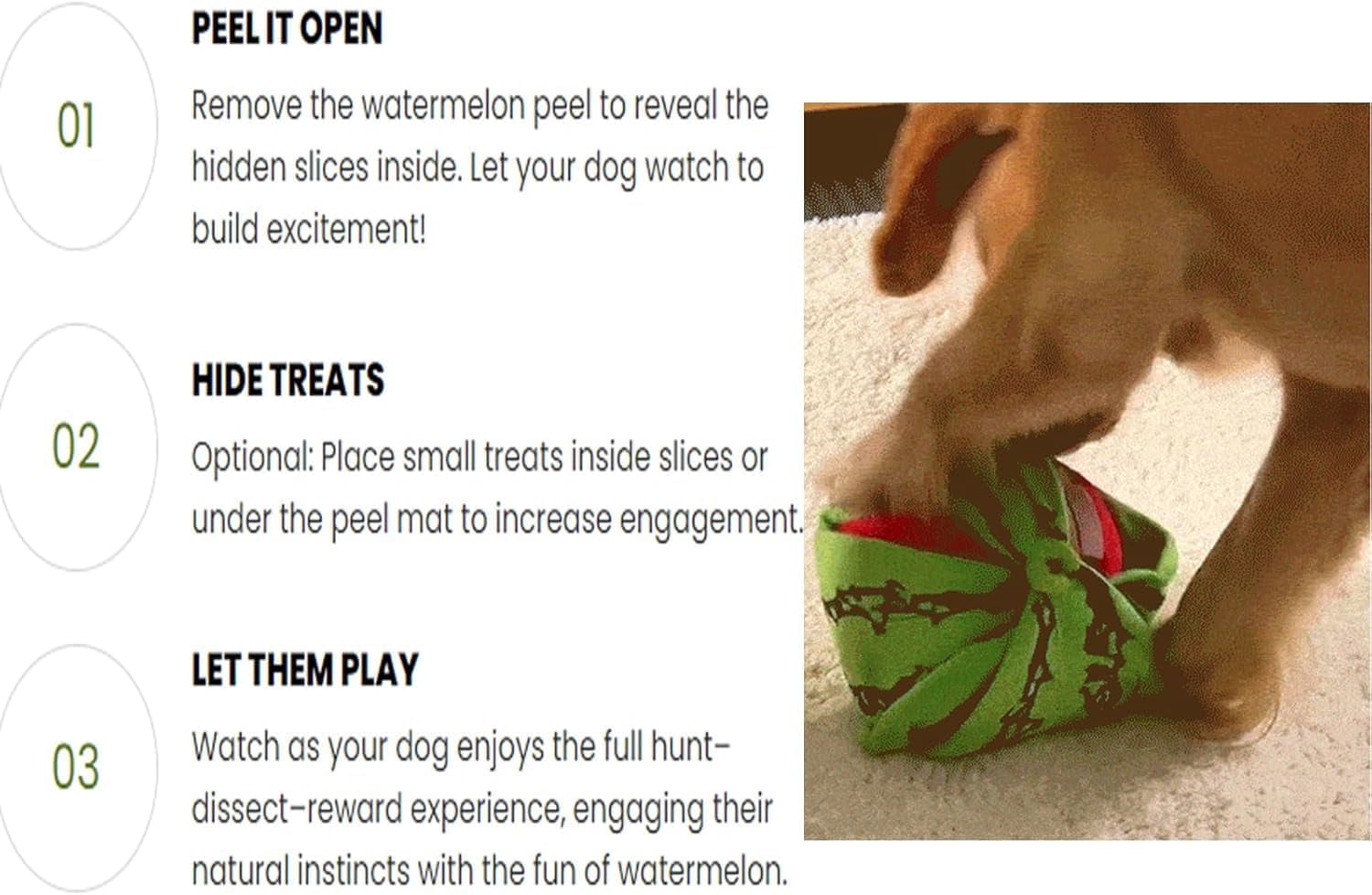 Snuffle & Puzzle Dog Toy with Squeaker and Crinkle - Interactive Watermelon Snuffle Mat Toy for Small to Medium Dogs, Mental Stimulation Enrichment(XX)
