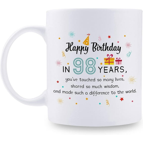 98th Birthday Gifts for Women - 98 Birthday Gifts for Teacher Doctor Boss Mom Grandma Wife Sister Aunt Cousin Coworker - 11 oz Coffee Mug