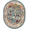 thumbnail image 2 of Rugs.com Rabia Collection Rug – 8' x 10' Oval Blue Low Rug Perfect For Living Rooms, Large Dining Rooms, Open Floorplans, 2 of 9