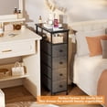 thumbnail image 3 of PERUYQ Narrow Dresser for Bedroom, Slim Dresser Storage Tower, Chest of 4 Fabric Drawers with Wood Shelf, Bathroom Organizers and Storage for Small Spaces, Laundry, Closet, White, 3 of 14