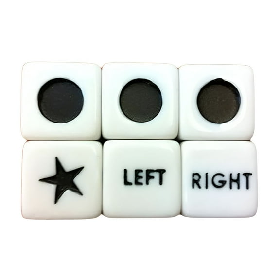 BESTSKY 16pcs Left Right Center Dice Game Set Left Right Center Dice Classic Games