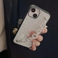 thumbnail image 2 of Glitter for iPhone 13 Pro Max Phone Case Luxury Bling Hand Strap Sparkle Diamond Cute Wrist Bracket Slim Thin Fit for Women Girls Shockproof Protective Cover Case for 13 Pro Max,6.7 Inch, Black, 2 of 9