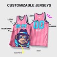 thumbnail image 4 of Camisetas de baloncesto BASKETMAN para hombre personalizables con sublimación completa impresa con nombre del equipo, número, logotipo, patrón de animales, chándales para hombre, 4 of 5