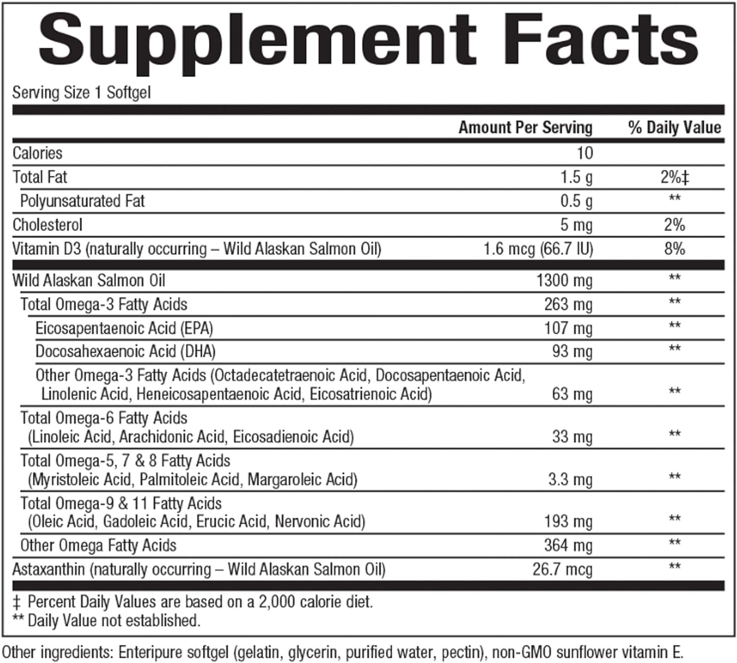 Natural Factors Wild Alaskan Salmon Oil Provides Omega-3, EPA, DHA & Vitamin D, Supports Brain & Heart Health, 180 Softgels