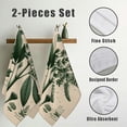 thumbnail image 3 of Nawy Tropical Palm Tree Vintage Green Leaf Towel Set - 2 Pack 27.5*16in, 3 of 6