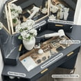 thumbnail image 3 of OKD 48" Fluted Makeup Vanity Desk with HD Triple Mirror and Lights, Modern Corner Vanity with 3 Drawers & 2 Cabin ets, Charging Station - Dark Grey, 3 of 8