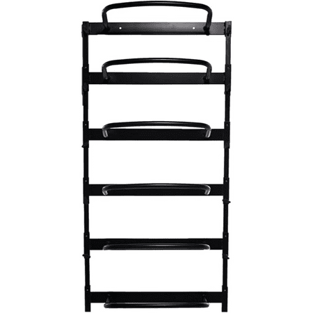 Power Systems Economy Wall Rack for Foam Rollers, 6-Roller Storage, Black Metal, 9.5"x23"x49"