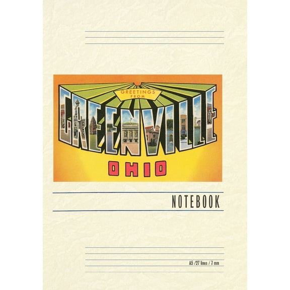 Vintage Lined Notebook Greetings from Greenville, (Paperback)