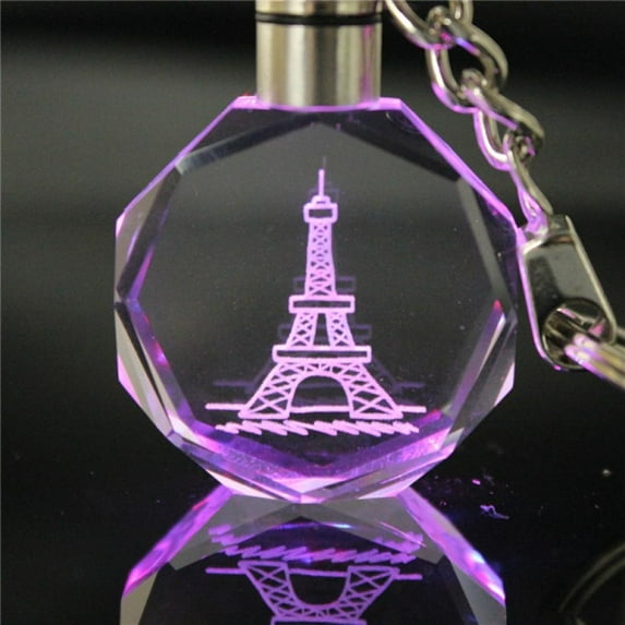 TINKER Valentine's Day 3D Crystal Engraving Couple Small Pendant Crystal Couple Key Chain Love Home
