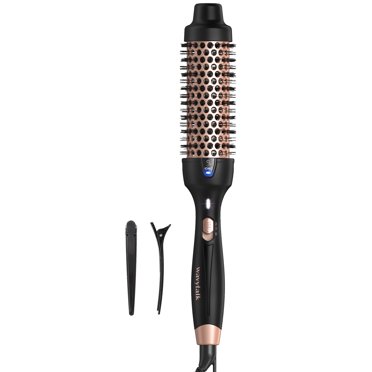 Wavytalk Thermal Brush for Blowout Look, 1 1/2 inch Ionic Heated Nylon Brush Get Natural Curls, Rose Gold