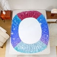 thumbnail image 5 of Castle Fairy Black Blue Glitter Print Queen Sheet Sets,Abstract Gradient Bed Set, 5 of 7