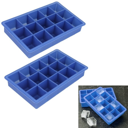 2 X Large Silicone Ice Cube Tray Maker Jelly Chocolate Candy Mold Party BPA