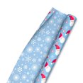 thumbnail image 1 of Hallmark Reversible Christmas Wrapping Paper (Santa and Snowflakes on Blue), 1 of 4