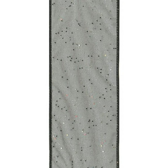 Offray Ribbon, Black 1 1/2 inch Wired Edge Sheer Polyester Ribbon for Sewing, Crafts, and Gifting, 9 feet, 1 Each