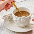 thumbnail image 4 of Taza de café de cerámica con diseño de flor 3D, estilo Retro europeo, taza de té con platillo, 4 of 6