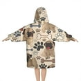 thumbnail image 2 of Pug and Footprint Blanket Hoodies for Kids 6-13YR Oversize Wearable Blanket Hoodies for Boys Girls Teens, 2 of 7