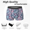 thumbnail image 2 of Men's Boxer Briefs, Blue Pink Paisley Soft Comfy Mens Underwear Boxer Briefs Breathable With Widen Waist, 2 of 7