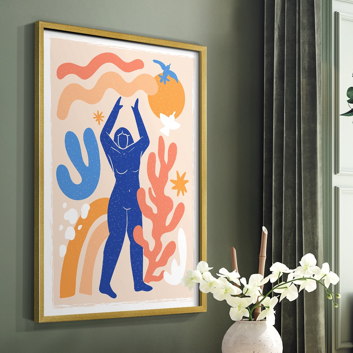 Matisse CCCLX in Gold Solid Wood 11 x 14 Framed Print