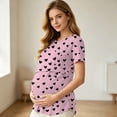 thumbnail image 5 of BRGZLK Pregnancy Nursing Tops for Women Trendy Floral Print Round Neck Short Sleeve Breastfeeding Shirts 2026 Summer Comfortable Maternity Clothes Pink XXL, 5 of 8