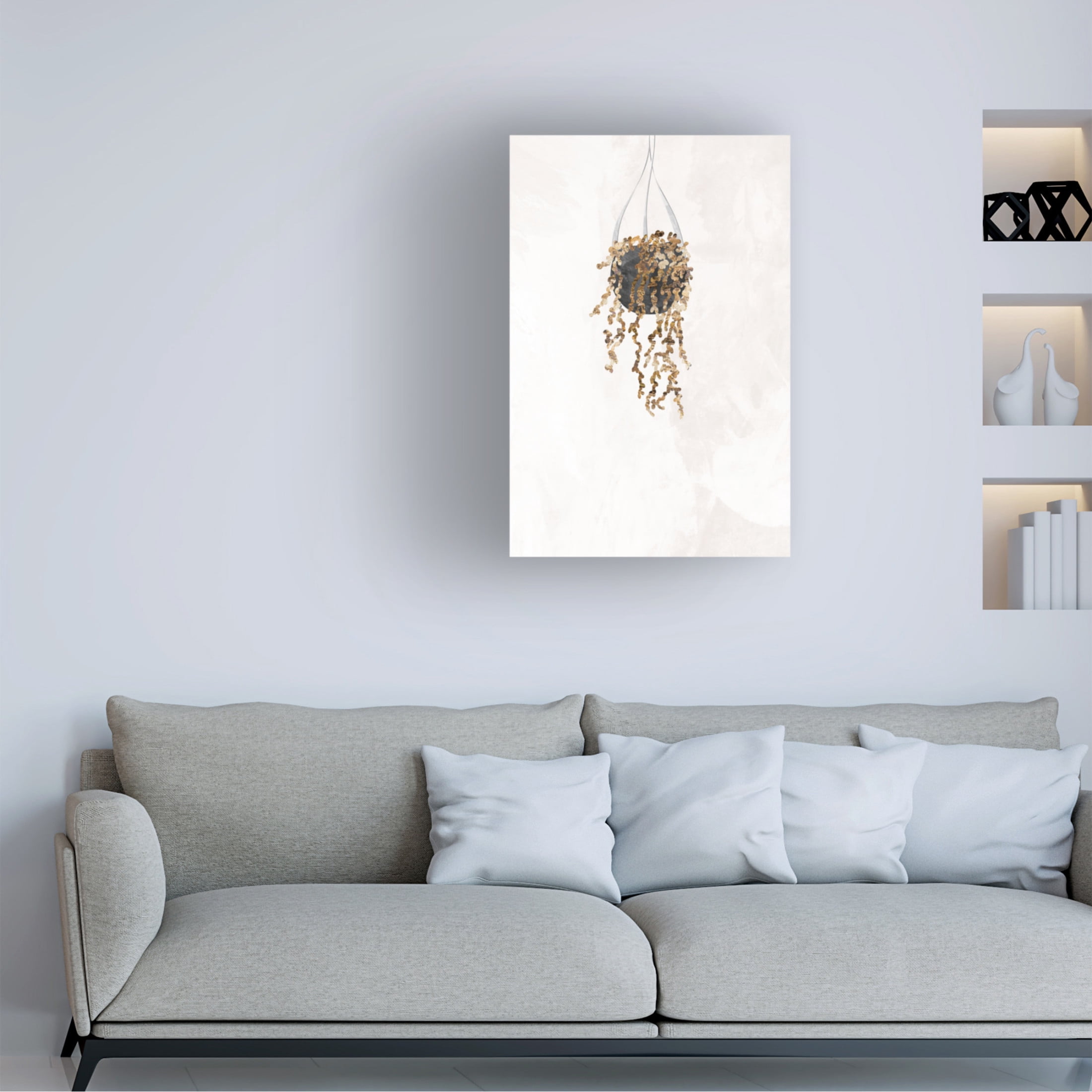 Trademark Fine Art Sarah Manovski  Black and gold house plant 2 Canvas Wall Art