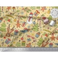 thumbnail image 2 of Soimoi Poly Georgette Fabric Gift Box,Snowman & Tree Christmas Printed Fabric 1 Yard 42 Inch Wide, 2 of 3