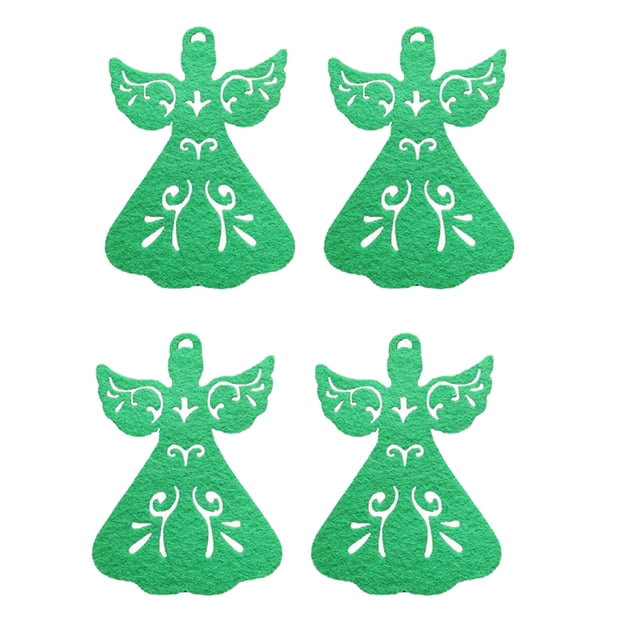 Toystoory Posavasos de Navidad de 4 piezas, portátil, lavable, de repuesto con temática de Navidad, para restaurante, cafetería, portavasos, Kits de decoración para fiestas Verde