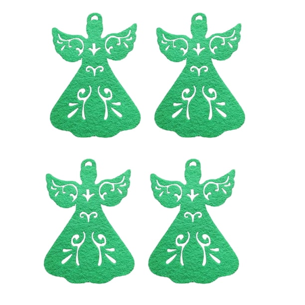 Injueey Posavasos de Navidad de tela de 4 piezas, portátil, reutilizable, lavable, reemplazo, decoración para el hogar, portavasos Kits de decoración para fiestas Verde Injueey HA068914-02