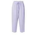 thumbnail image 4 of Htrmlpk Women Plus Size Wide-Leg Pants Elastic Waist Summer Athletic Workout Trousers Drawstring Full Length Active Pants with Pocket, 4 of 7