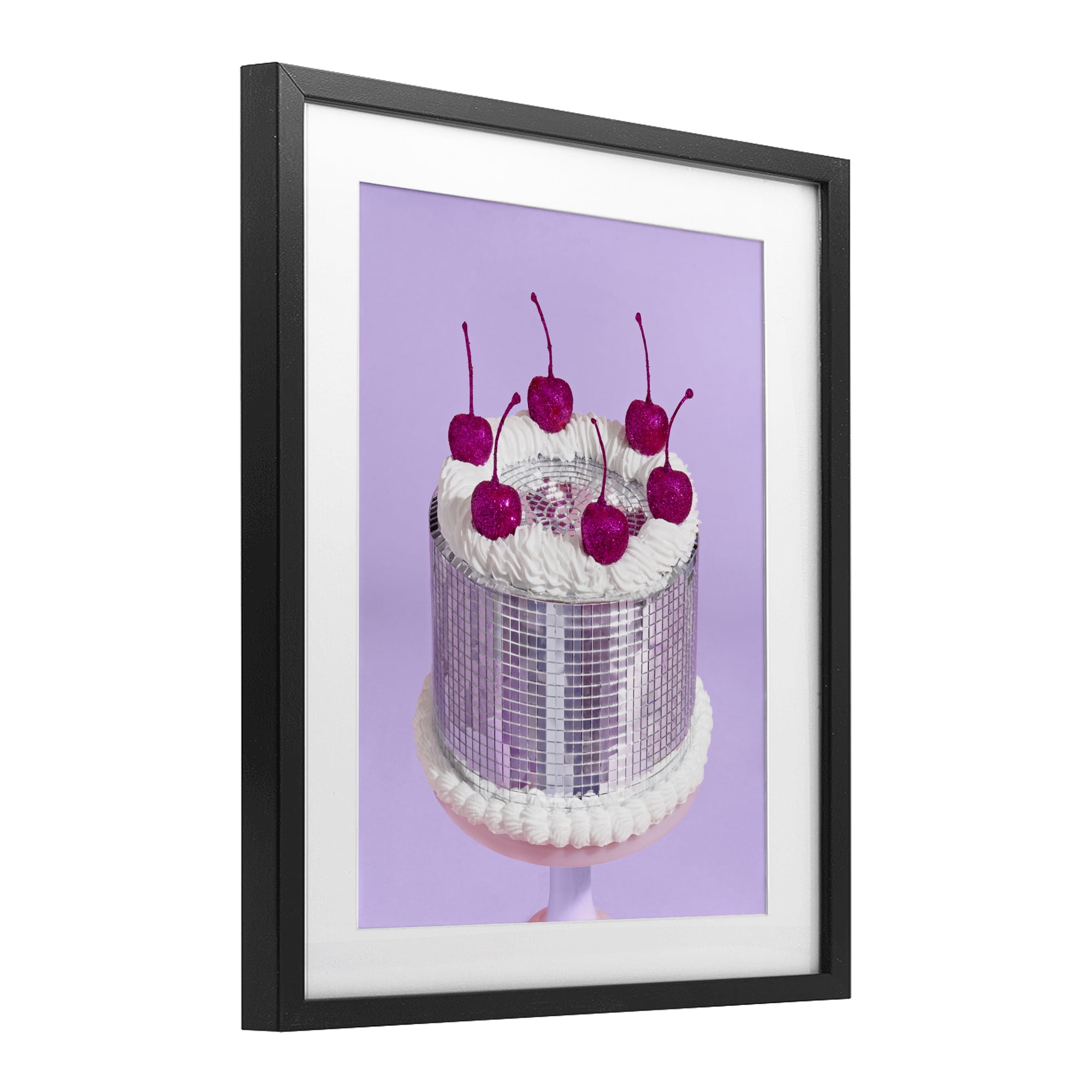 Stupell Industries Gleaming Disco Cake Black Framed Print Under Glass, design by LISH Creative