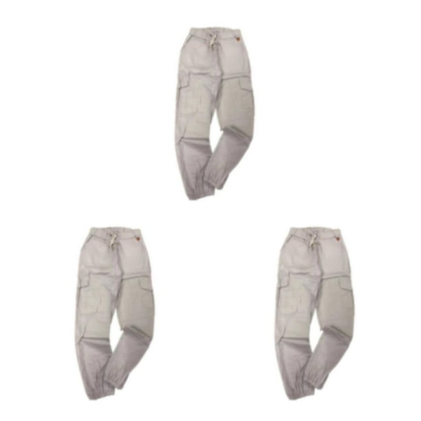 Pantalones de hombre Minnieouse Casual color sólido Multi-bolsillo largo blanco M Type1 NO1