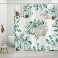 thumbnail image 3 of Pumpkin Shower Curtain, Fall Harvest Green Pumpkins Pattern Bath Curtains Watercolor Autumn Thanksgiving Bathroom Curtain Waterproof Fabric with Hooks for Home Decor, 72Wx84H, 3 of 6