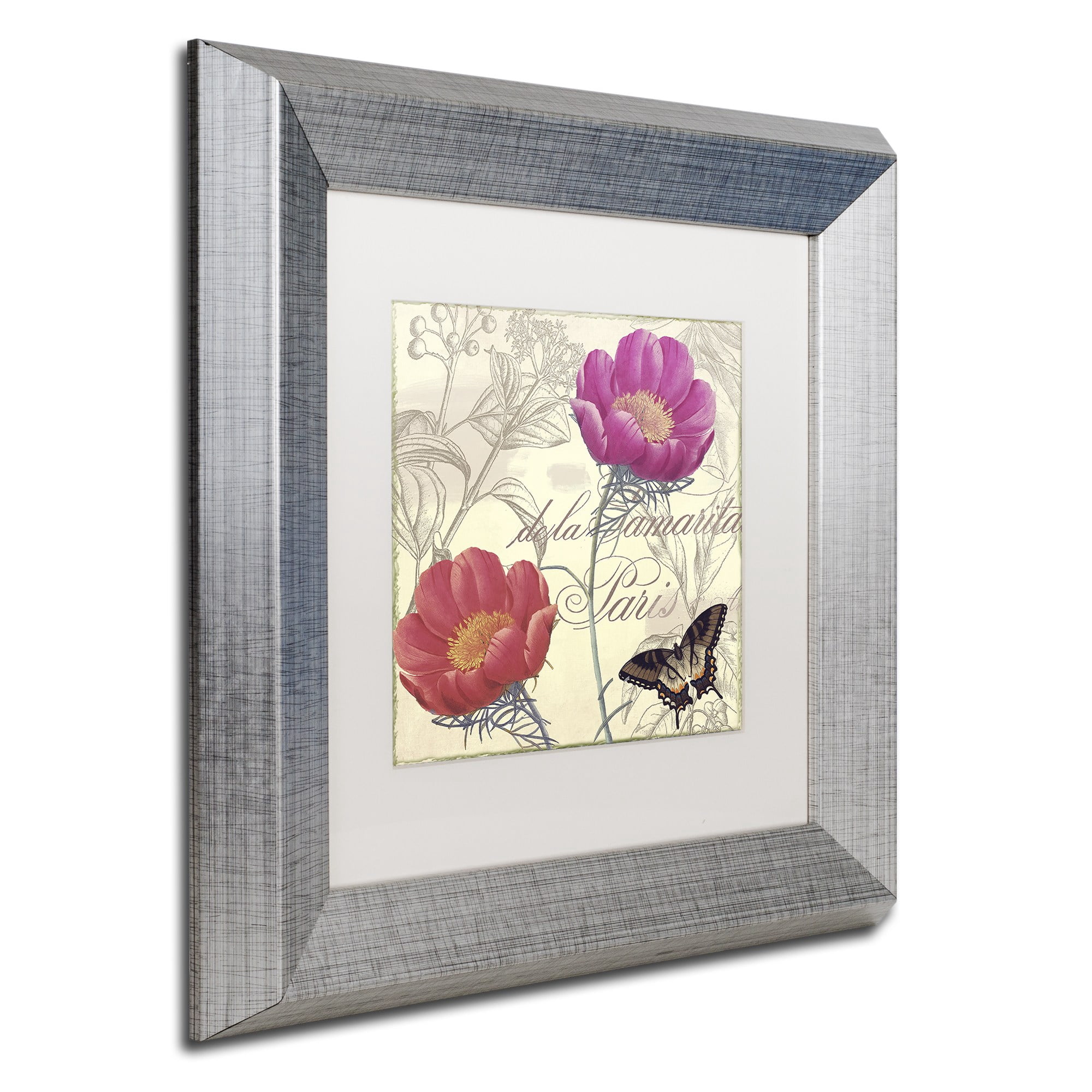 Trademark Fine Art "Petals of Paris I" Canvas Art by Color Bakery White Matte, Silver Frame