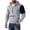 Gray, variant on Men's Fleece Hoodie Sweatshirts Workout Athletic Hoodies Long Sleeve Quarter Zip Color Block Pullover Sweatshirt with Kanga Pockets Black