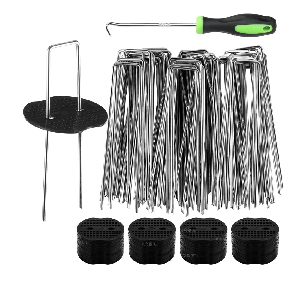 50Pcs Metal U Shape Ground Peg Garden Stake U Shape Spikes Outdoor Plant Cover Spikes for Easy Tent Setups