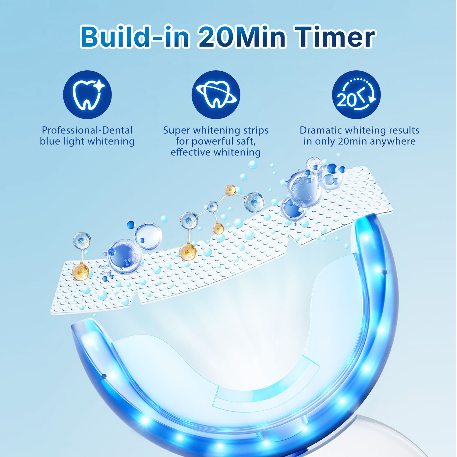 Fairywill LED Teeth Whitening Strips Kit With Blue Light photo 3