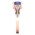 thumbnail image 3 of 2.21ct Round Cut Blue Tanzanite 18k Pink Rose Gold Engraving Statement Bridal Wedding Designer Ring Size 11, 3 of 5