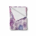 thumbnail image 2 of Purple Soft Flannel Fleece Blanket, Watercolor Style Floral Fireworks Blooming Flowers Abstract Spiral Doodle Spots Art, Cozy Plush for Indoor and Outdoor Use, 70" x 90", Blue Pink, by Ambesonne, 2 of 6