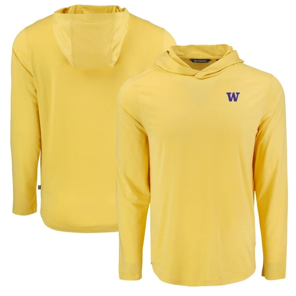Men's Cutter & Buck Gold Washington Huskies Coastline Epic Comfort Eco Recycled Long Sleeve Hoodie T-Shirt