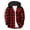 Red, variant on Yangnuo Mens Trendy Comfy Plaid Hooded Jackets Men Casual Patchwork Fashion Plaid Hooded Button Long Sleeve Shirt Blouse