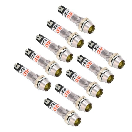 

8mm Signal Lamp Indicator Light Signal Lamp 8mm Mounting Hole 10pcs AC 220V Indicator Light Signal Light Indicator For Indicator Light Red Green Yellow