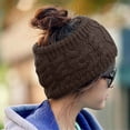 thumbnail image 2 of AWZXDE Women's Solid Color Knitted Visor,Winter Fashion Open Top Cap for Style Coffee,One Size, 2 of 4