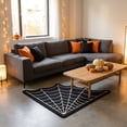 thumbnail image 6 of Beautynvta Irregular Spider Web Shaped Doormat, Soft Tufted Black White Web Floor Rug Non-Slip Absorbent for Entryway Porch Spooky Home Decor, 23.6 Inch, 6 of 7