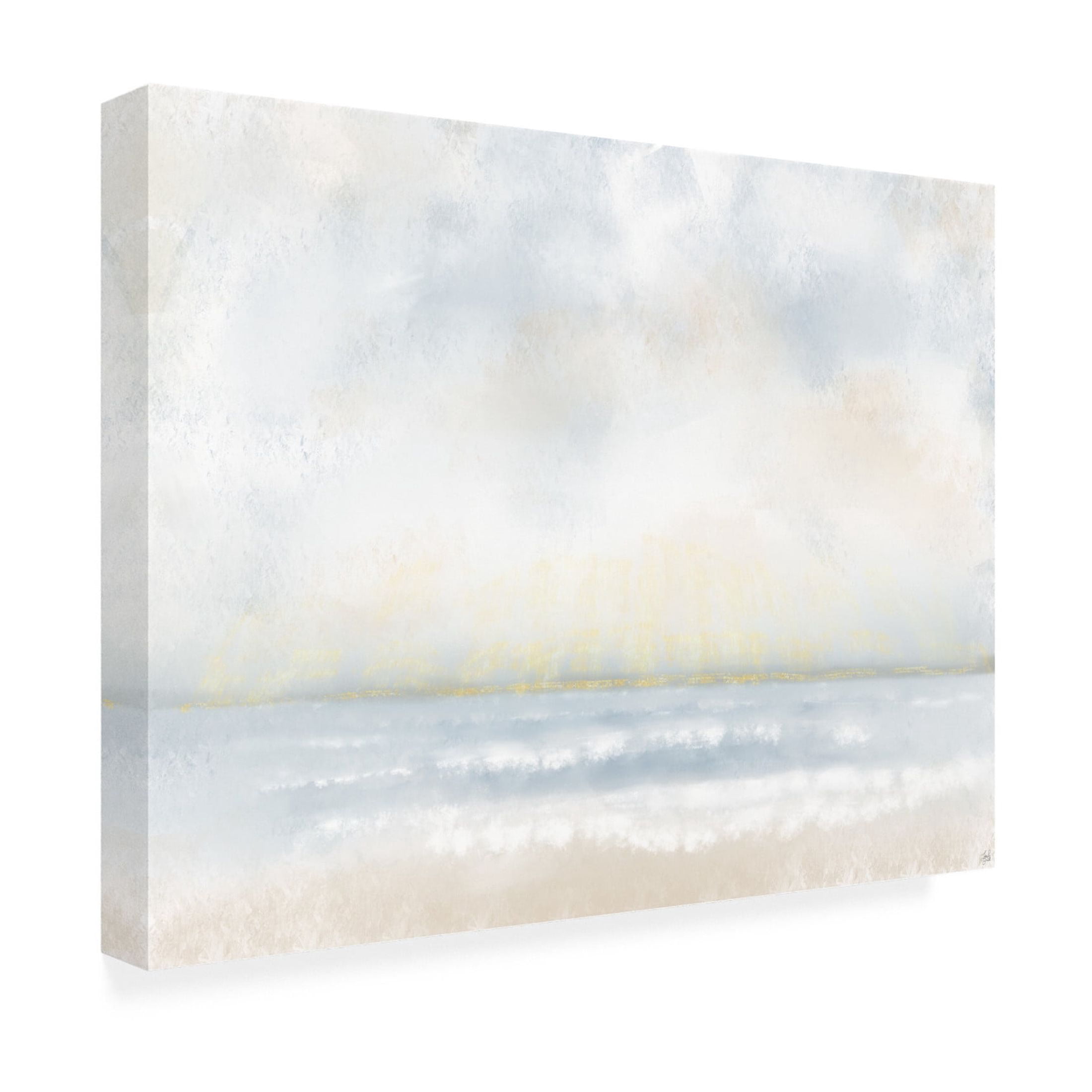 Canvas Wall Art - Line and Brush 'Vacation Beach View ' Wall Art for Living Room, Bedroom, or Office Décor by Trademark Fine Art - 19 x 14 Inches