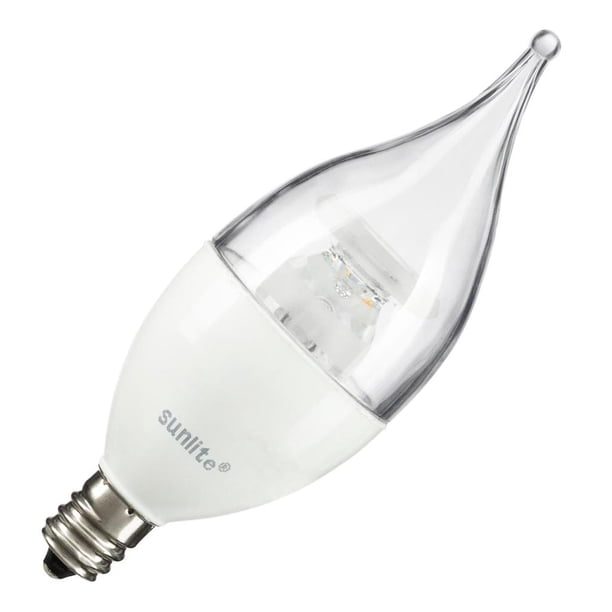 Sunlite 80776 CFC/LED/7W/E12/CL/D/ES/27K 80776SU Flame Tip LED