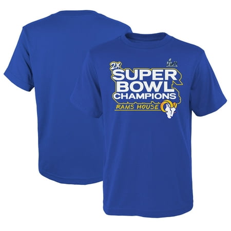 Youth Fanatics Branded Royal Los Angeles Rams Super Bowl LVI Champions Parade T-Shirt