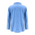 thumbnail image 5 of CIENVNSTG Cotton Linen Button Down Shirt for Women Henley Long Sleeve Blouses Lightweight Spring Summer Loose Solid Casual Work Tops Sky Blue L, 5 of 5
