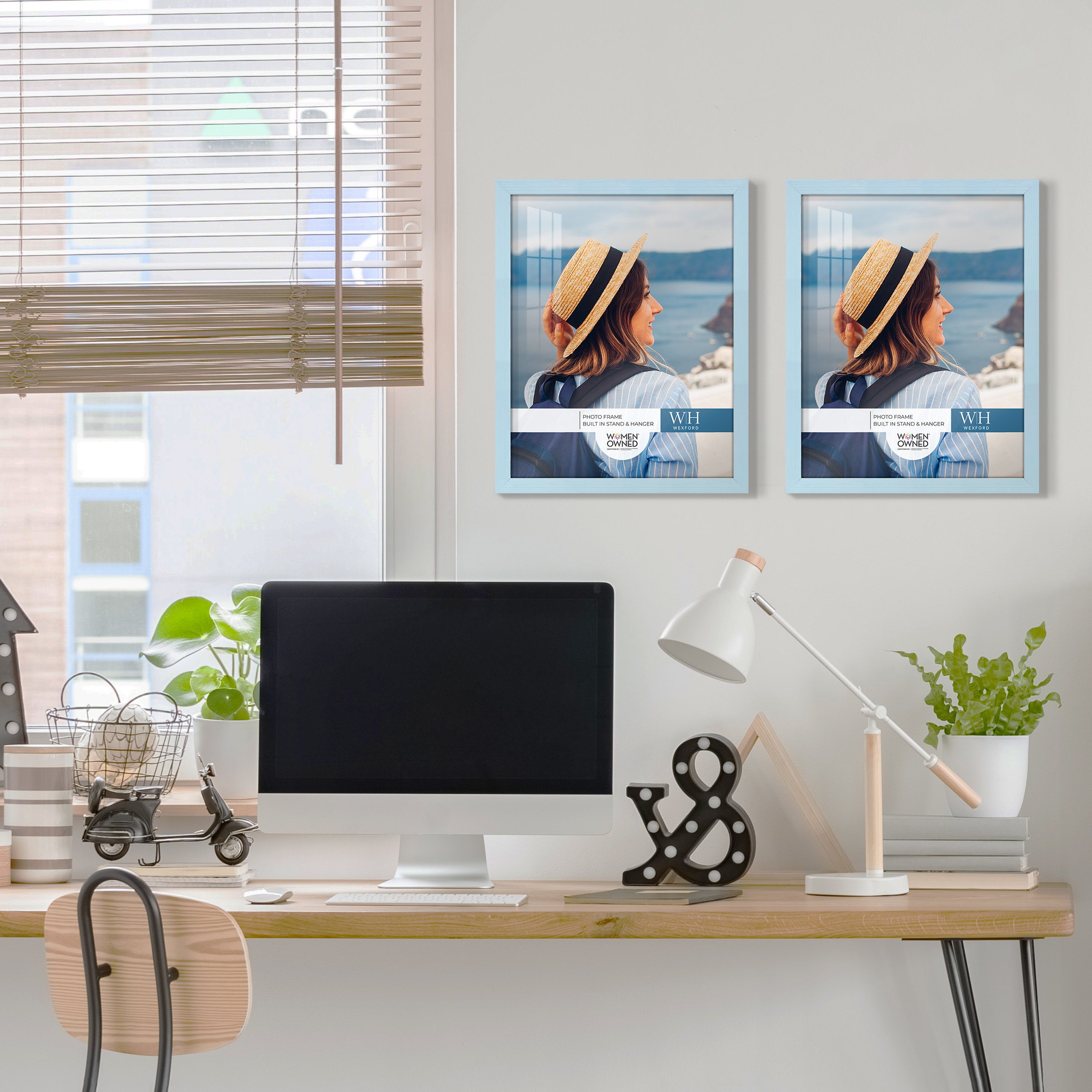 Grooved 11 in. x 14 in. Blue Picture Frame (Set of 2)
