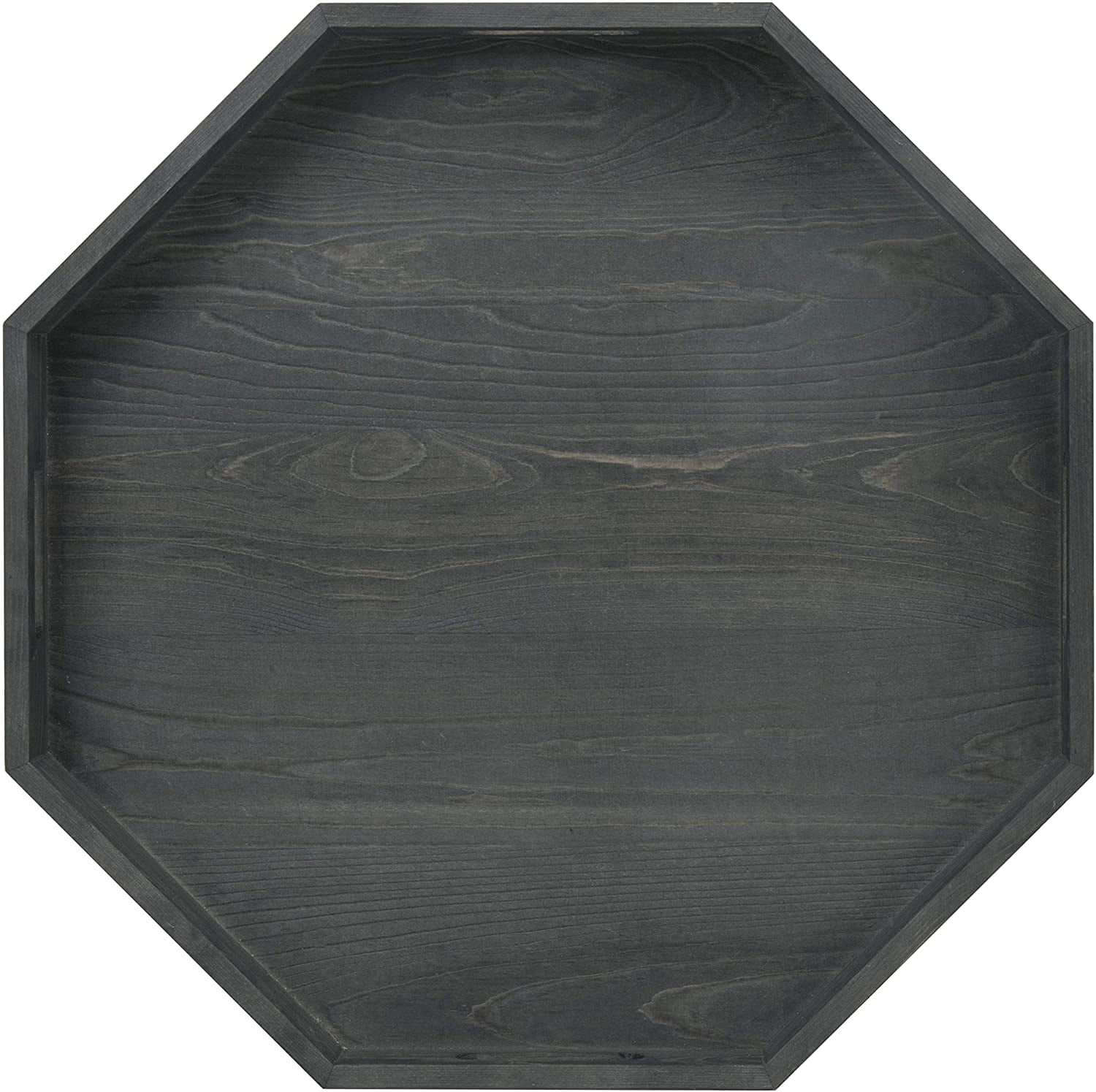 Details about   MyGift Rustic Burnt Gray Solid Wood Octagonal Vanity Organizer Tray with Handles 