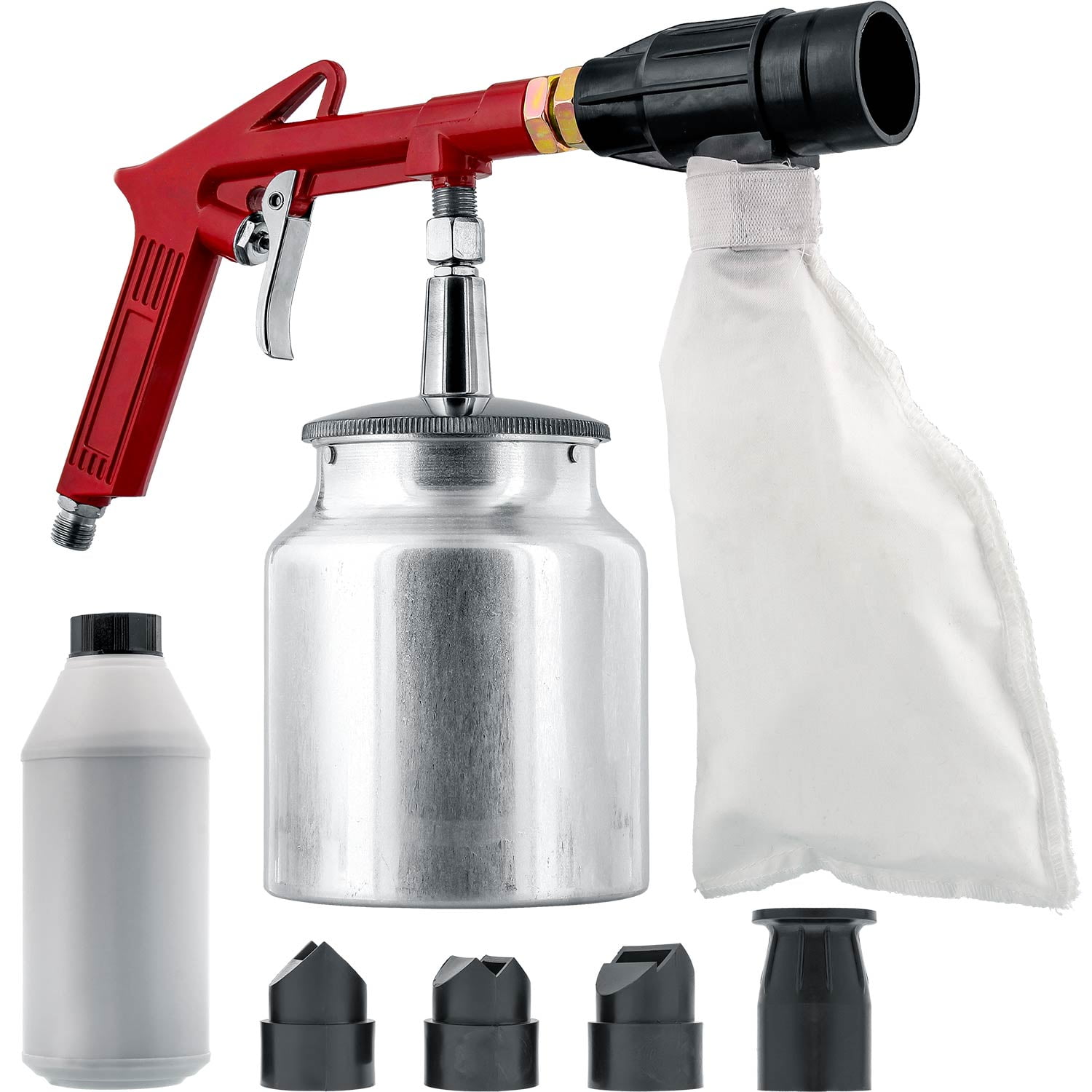 Air Sand Blasting Gun with Sand Recovery System, Includes Abrasive