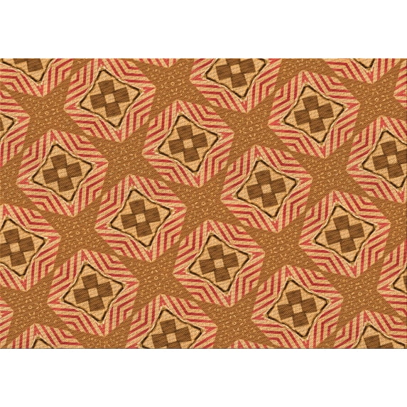 Ahgly Company Machine Washable Indoor Rectangle Transitional Lava Red Area Rugs, 3' x 5'